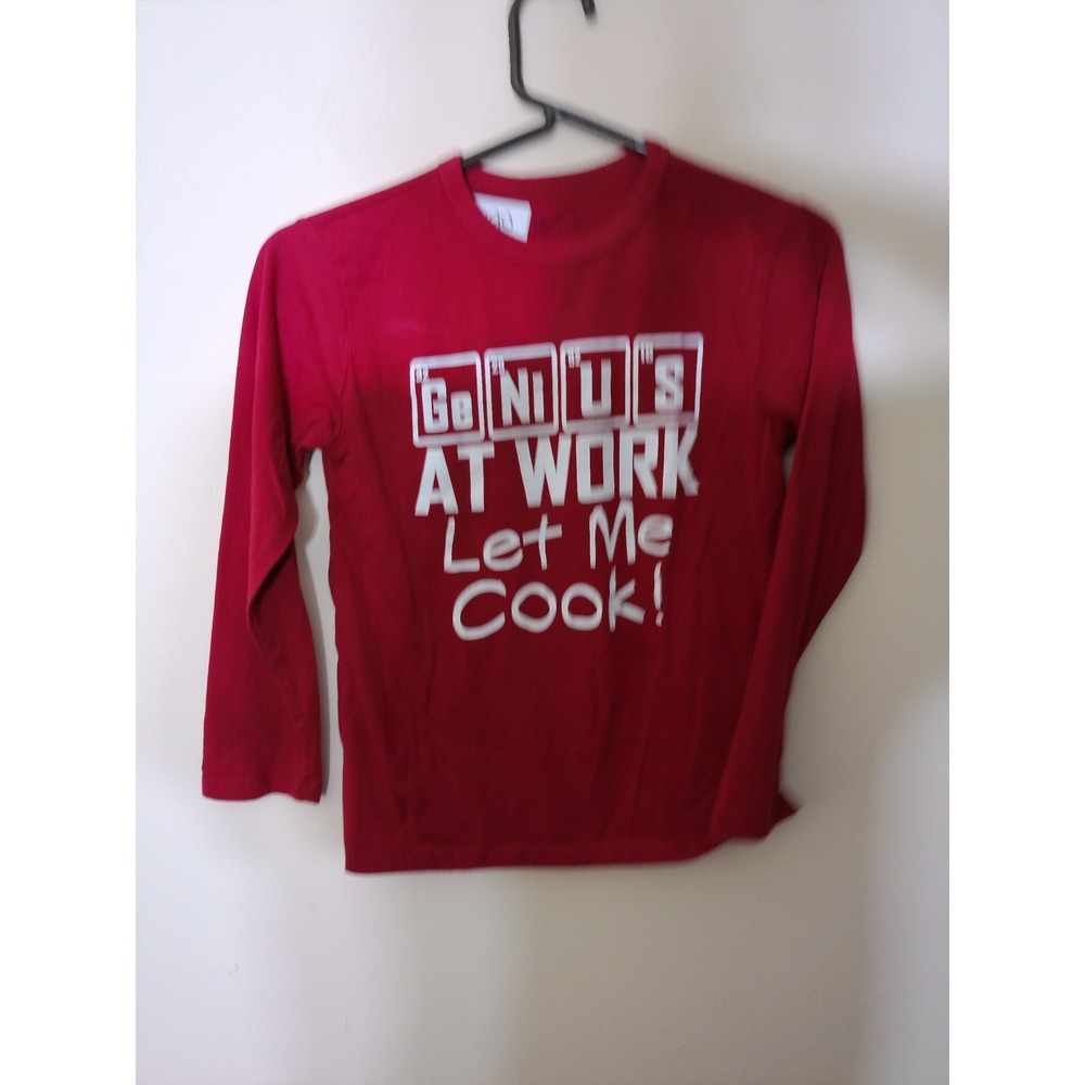Children's Place Graphic Tee Youth M 7/8 Red Genius At Work Let Me Cook Shirt